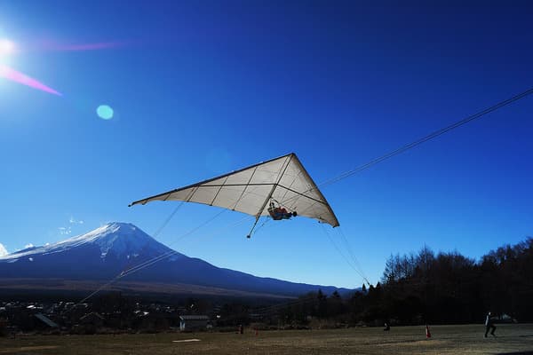 【トーイングハンググライダー】富士山をのぞみながら、安心して飛行体験！ - 山梨